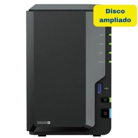 NAS Synology Diskstation DS225+/ 2 Bahías 3.5"- 2.5"/ 2GB DDR4/ 8TB/ F
