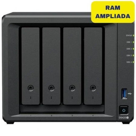 NAS Synology Diskstation DS425+/ 4 Bahías 3.5"- 2.5"/ 6GB DDR4/ Format