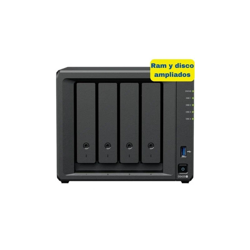 NAS Synology Diskstation DS425+/ 4 Bahías 3.5"- 2.5"/ 6GB DDR4/ 16TB/