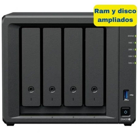 NAS Synology Diskstation DS425+/ 4 Bahías 3.5"- 2.5"/ 6GB DDR4/ 16TB/