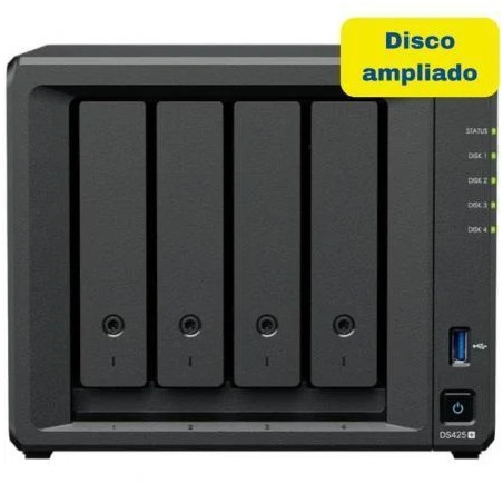 NAS Synology Diskstation DS425+/ 4 Bahías 3.5"- 2.5"/ 2GB DDR4/ 8TB/ F