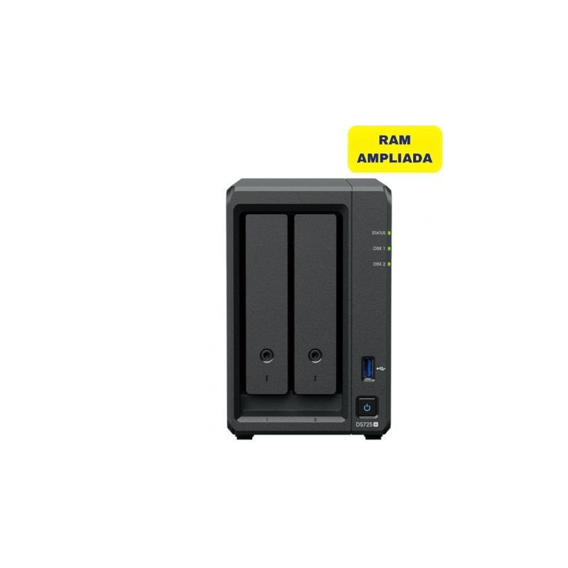 NAS Synology Diskstation DS725+/ 2 Bahías 3.5"- 2.5"/ 32GB DDR4/ Forma