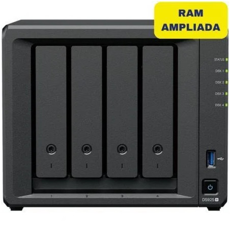 NAS Synology Diskstation DS925+/ 4 Bahías 3.5"- 2.5"/ 16GB DDR4/ Forma
