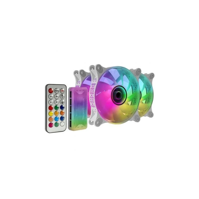 Pack 3 Ventiladores Mars Gaming MF-3DKITW/ 12cm + HUB + Mando a Distan