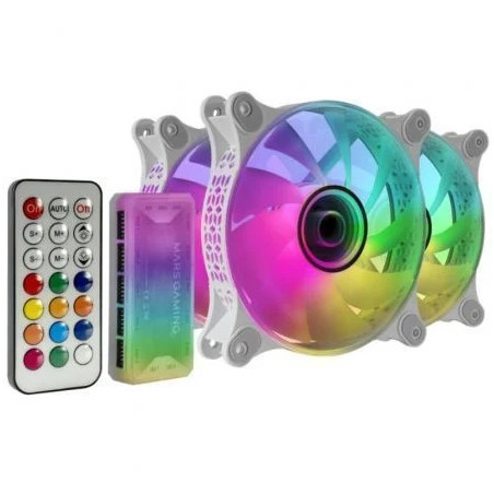 Pack 3 Ventiladores Mars Gaming MF-3DKITW/ 12cm + HUB + Mando a Distan