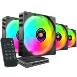 Pack 4 Ventiladores Mars Gaming MF-SI4KIT/ 12cm + HUB + Mando a Distan