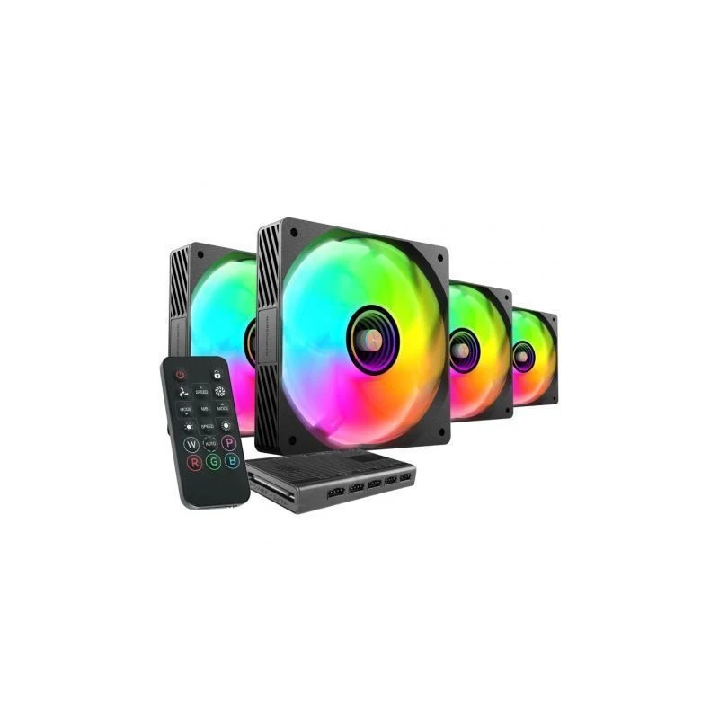 Pack 4 Ventiladores Mars Gaming MF-SI4KIT/ 12cm + HUB + Mando a Distan