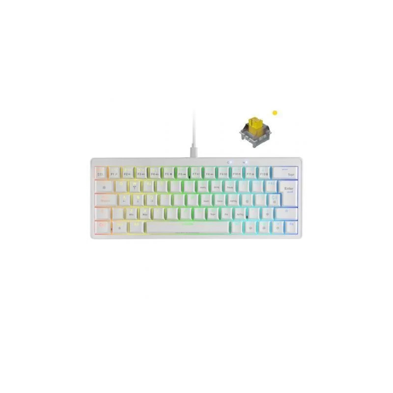 Teclado Gaming Mecánico Mars Gaming MKMINIPRO/ Switch Amarillo/ Blanco