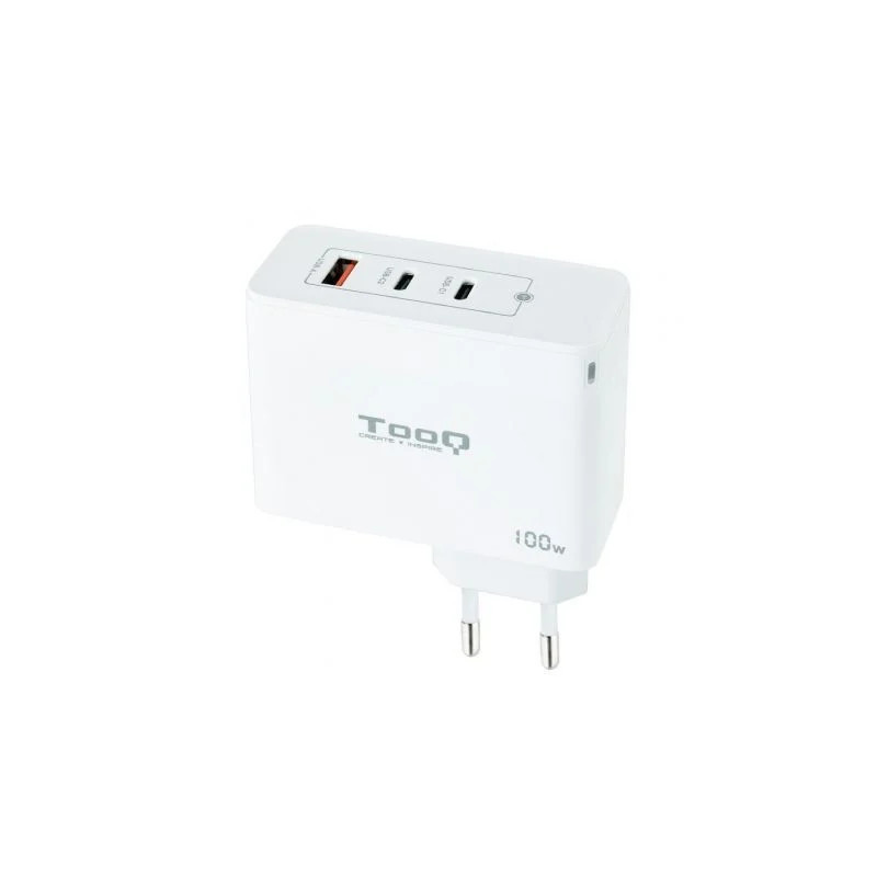 TooQ Cargador de Pared GaN 2xUSB-C/PD + USB-A/QC 100W, Blanc | APLIUM