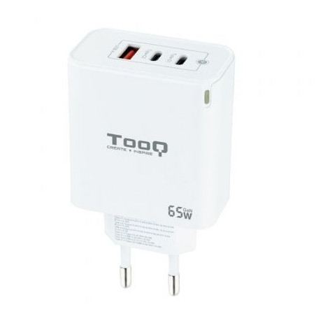 Cargador de Pared GaN TooQ TQWC-GANQC2PD65WT/ 2xUSB Tipo-C/ | APLIUM