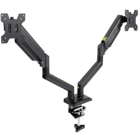Soporte de Mesa para 2 Monitores TooQ DB1434TNR-B/ Giratorio/ Inclinab