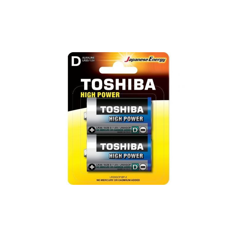 Pack de 2 Pilas D 2 Toshiba LR20/ 1.5V/ Alcalinas