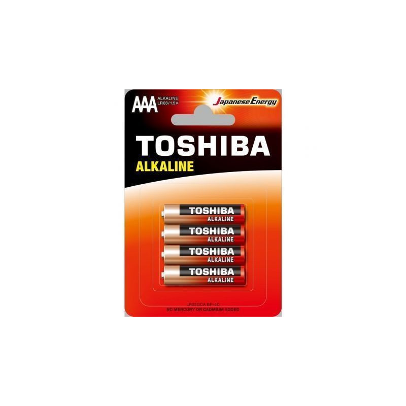 Pack de 4 Pilas AAA Toshiba Alkaline LR03/ 1.5V/ Alcalinas