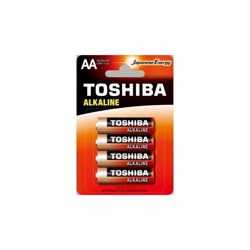 Pack de 4 Pilas AA Toshiba Alkaline LR6/ 1.5V/ Alcalinas