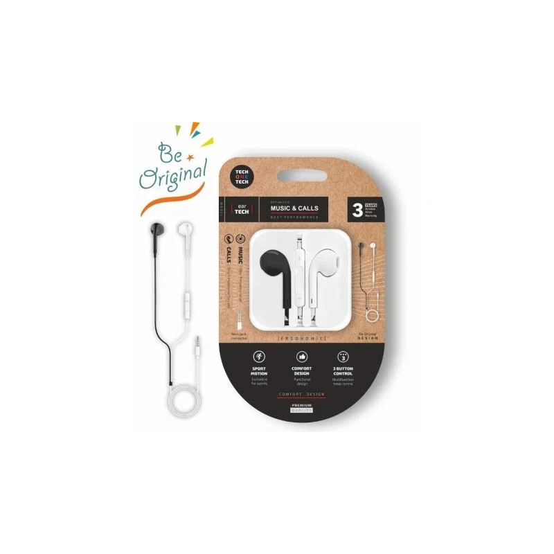 Auriculares Intrauditivos Tech One Tech earTECH B&W Be Origi | APLIUM