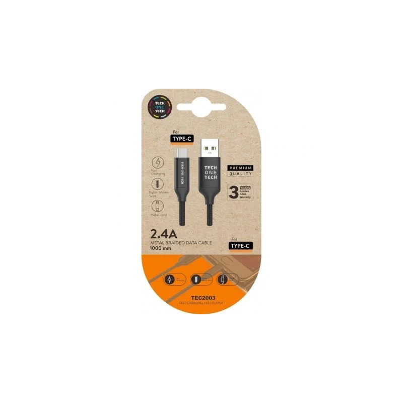 Cable USB 2.0 Tipo-C Tech One Tech TEC2003/ USB Tipo-C Macho - USB Mac