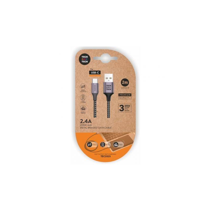 Cable USB 2.0 Tipo-C Tech One Tech TEC2023/ USB Tipo-C Macho - USB Mac