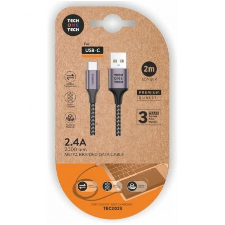 Cable USB 2.0 Tipo-C Tech One Tech TEC2023/ USB Tipo-C Macho - USB Mac