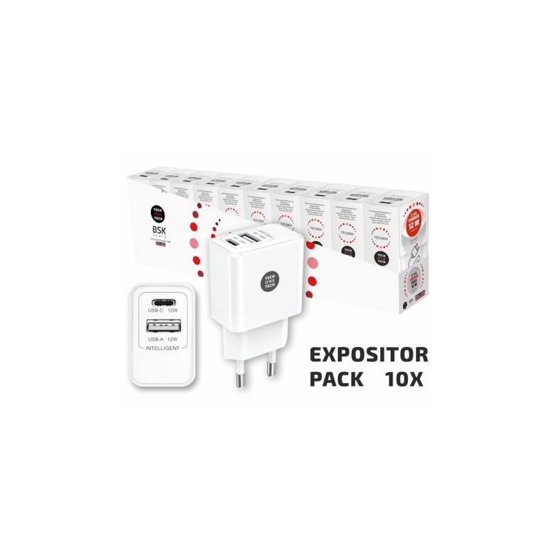 Pack 10 Cargadores de Pared Tech One Tech Basik TEC2954/ 1xU | APLIUM
