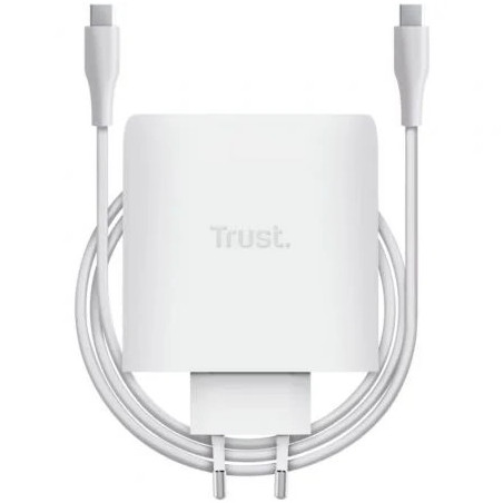 Cargador de Pared GaN Trust Maxo 100W/ 2xUSB Tipo-C/ Incluye Cable USB
