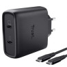 Cargador de Pared GaN Trust Maxo 65W 25525/ 2xUSB Tipo-C/ Incluye Cabl