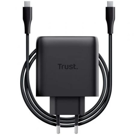 Cargador de Pared GaN Trust Maxo 65W/ 1xUSB Tipo-C/ Incluye Cable USB