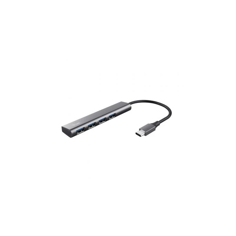 Hub USB Tipo-C Trust Halyx/ 4xUSB/ Gris