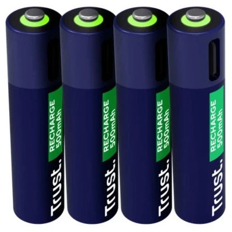 Pack de 4 Pilas AAA Trust 25671/ Recargables