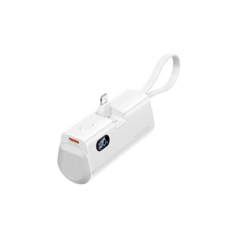 Powerbank 4800mAh Vention FHRW0/ 22.5W/ Blanca/ Incluye Cable USB Tipo