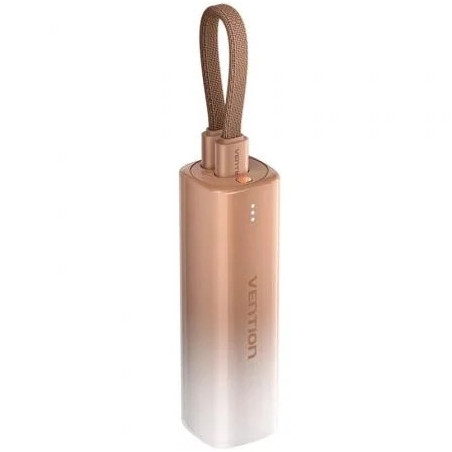 Powerbank 5000mAh Vention FHWJ0/ 20W/ Dorado/ Incluye Cable USB Tipo-C