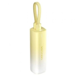 Powerbank 5000mAh Vention FHWY0/ 20W/ Amarilla/ Incluye Cable USB Tipo