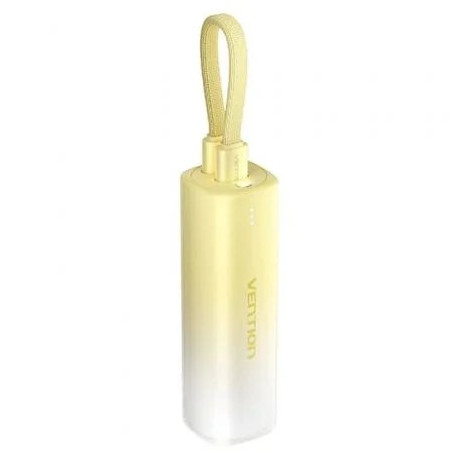 Powerbank 5000mAh Vention FHWY0/ 20W/ Amarilla/ Incluye Cable USB Tipo