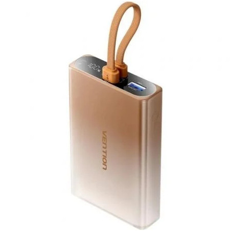 Powerbank 10000mAh Vention FHZJ0/ 22.5W/ Oro/ Incluye Cable USB Tipo-C