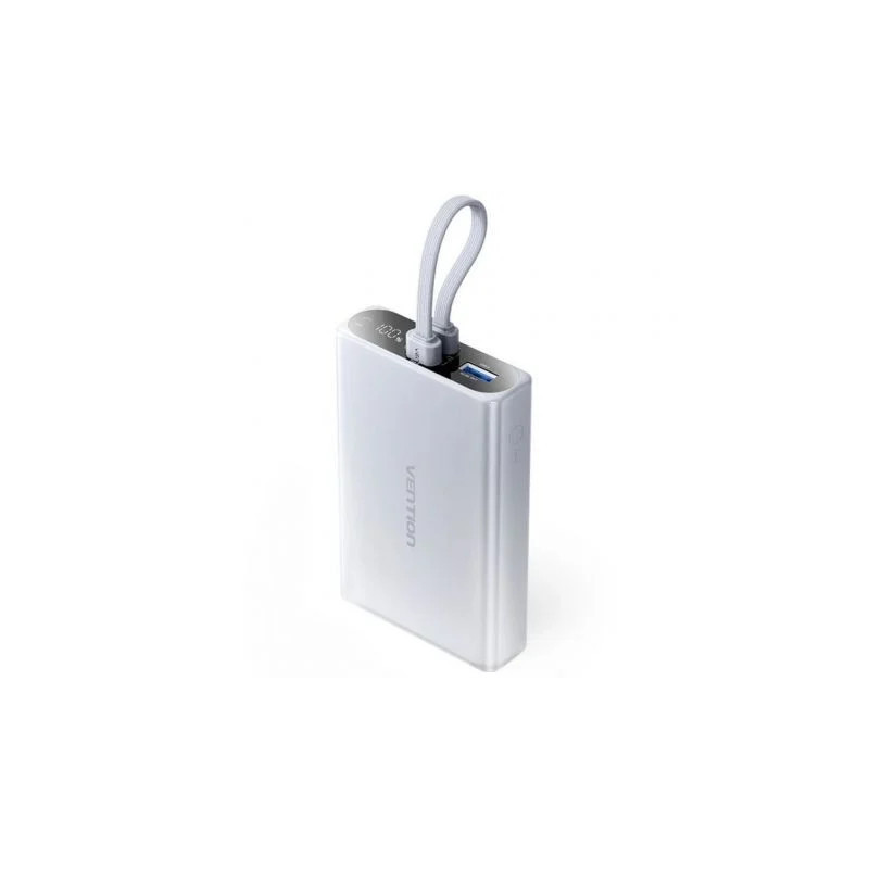 Powerbank 10000mAh Vention FHZM0/ 22.5W/ Gris/ Incluye Cable USB Tipo-
