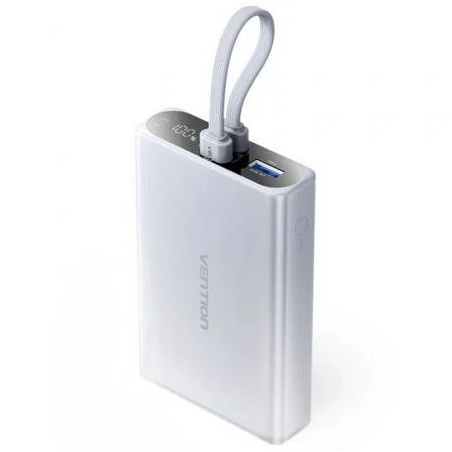 Powerbank 10000mAh Vention FHZM0/ 22.5W/ Gris/ Incluye Cable USB Tipo-