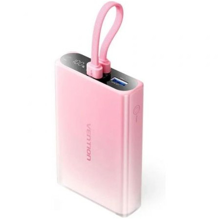 Powerbank 10000mAh Vention FHZP0/ 22.5W/ Rosa/ Incluye Cable USB Tipo-