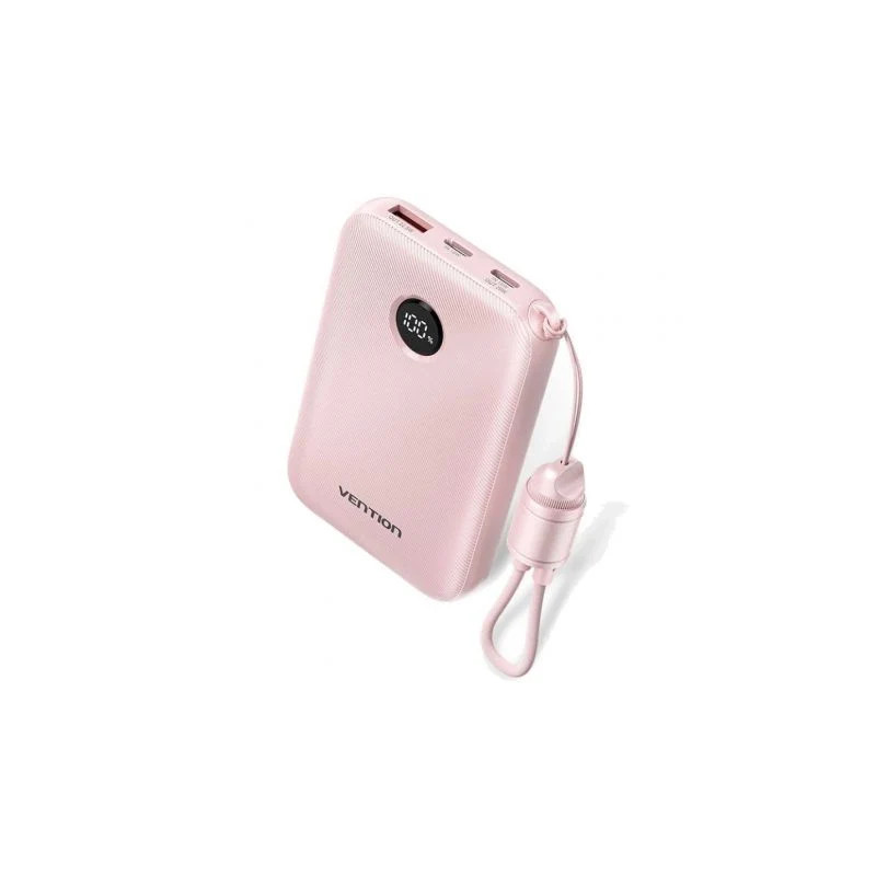 Powerbank 10000mAh Vention FKAP0-C/ 22.5W/ Rosa/ Incluye Cable USB Tip
