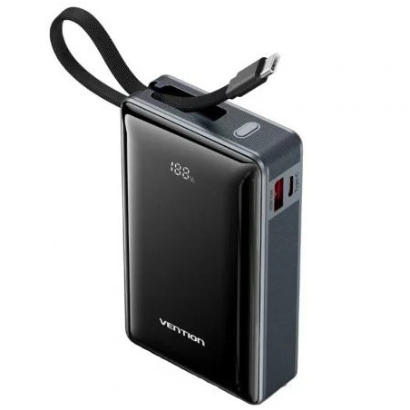 Powerbank 20000mAh Vention FKDM0/ 65W/ Gris/ Incluye Cable USB Tipo-C