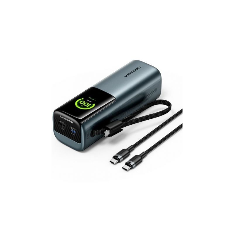 Powerbank 20000mAh Vention FKFH0/ 165W/ Gris/ Incluye Cable USB Tipo-C