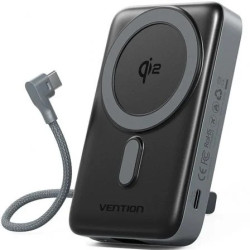 Powerbank 10000mAh Vention FKHH0/ 35W/ Wireless/ Gris/ Incluye Cable U