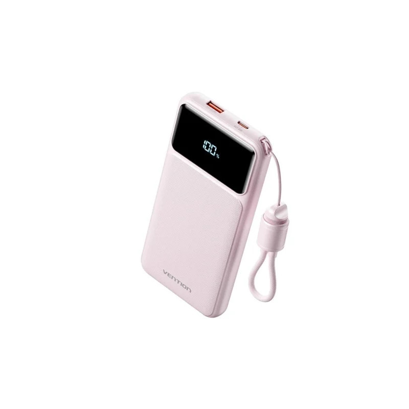 Powerbank 10000mAh Vention XGYP0-39-TY/ 22.5W/ Rosa/ Incluye Cable USB