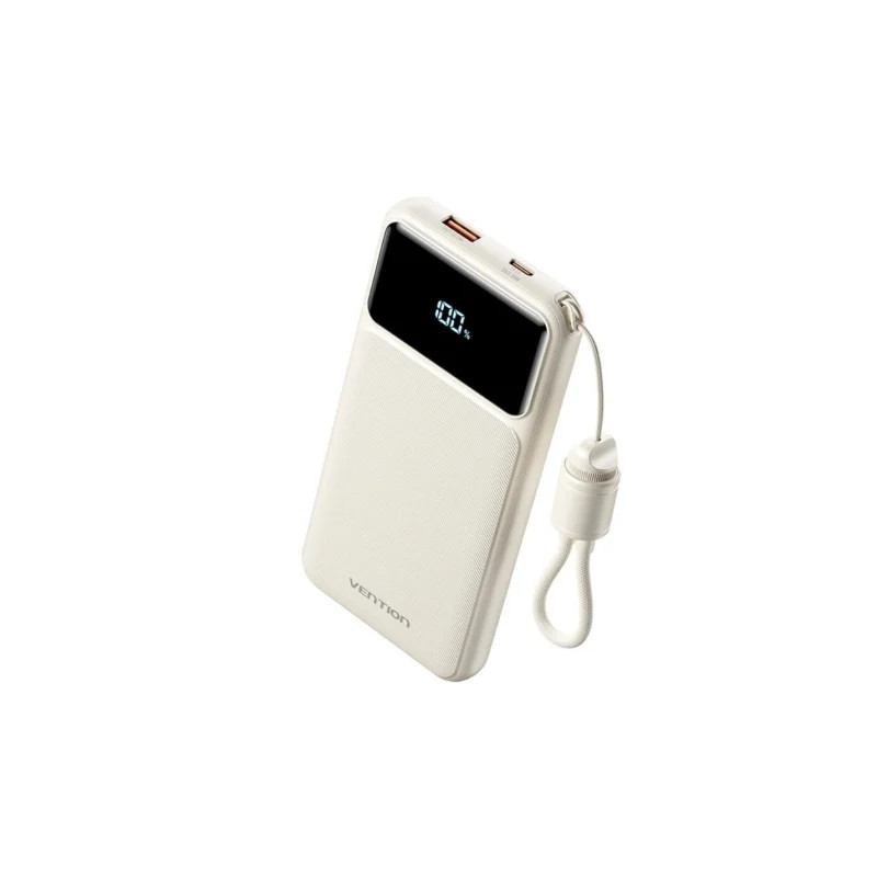 Powerbank 10000mAh Vention XGYW0-39-TY/ 22.5W/ Blanca/ Incluye Cable U