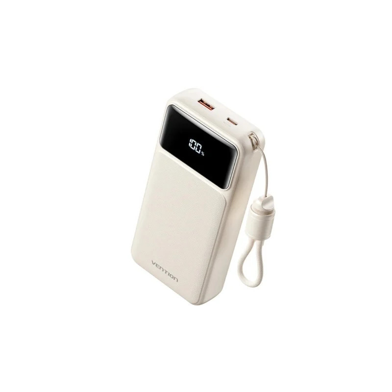 Powerbank 20000mAh Vention XGYW0-40-TY/ 22.5W/ Blanca/ Incluye Cable U