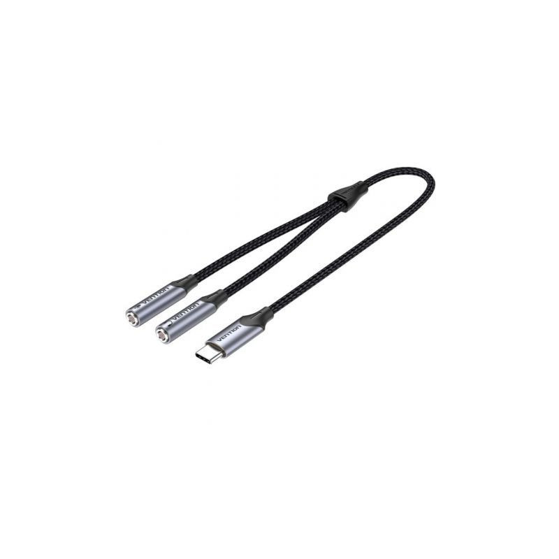 Cable Conversor USB Tipo-C Vention BGNHY/ USB Tipo-C Macho - 2x Jack 3