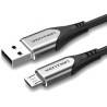 Cable USB 2.0 Vention COAHF/ USB Macho - MicroUSB Macho/ Hasta 60W/ 48