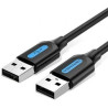 Cable USB 2.0 Vention COJBC/ USB Macho - USB Macho/ 480Mbps/ 25cm/ Neg