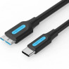 Cable USB 3.0 Vention CQABD/ microUSB Macho - USB Tipo-C Macho/ 5Gbps/