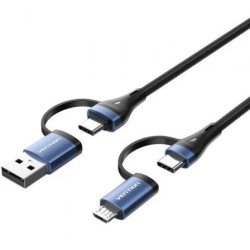 Cable USB 2.0 Tipo-C Vention CTLLF/ USB Tipo-C Macho - USB Macho/ Micr