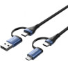 Cable USB 2.0 Tipo-C Vention CTLLF/ USB Tipo-C Macho - USB Macho/ Micr