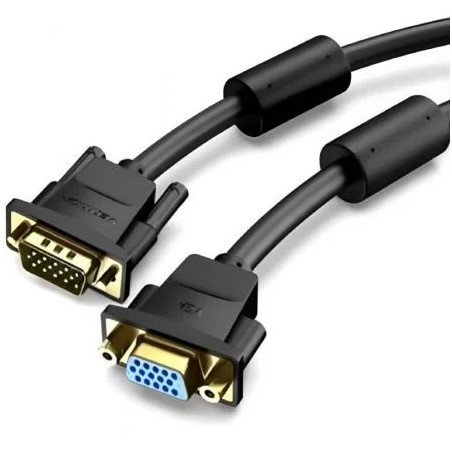 Cable Alargador SVGA Vention DAGBI/ VGA Macho - VGA Hembra/ 3m/ Negro
